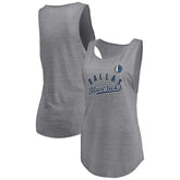 Dallas Mavericks Women's Quality Time Open Scoop Neck Tri-Blend Tank Top Heathered Gray