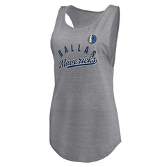 Dallas Mavericks Women's Quality Time Open Scoop Neck Tri-Blend Tank Top Heathered Gray