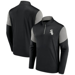 Chicago White Sox Fanatics Primary Logo Quarter-Zip Top - Black/Gray Tops