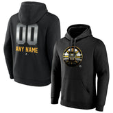 NHL,Custom Boston Bruins Personalized Midnight Mascot Logo Pullover Hoodie - Black