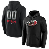 NHL,Custom Carolina Hurricanes Personalized Midnight Mascot Logo Pullover Hoodie - Black