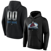 NHL,Custom Colorado Avalanche Personalized Midnight Mascot Logo Pullover Hoodie - Black