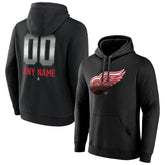 NHL,Custom Detroit Red Wings Personalized Midnight Mascot Logo Pullover Hoodie - Black