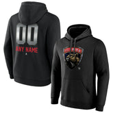 NHL,Custom Florida Panthers Personalized Midnight Mascot Logo Pullover Hoodie - Black