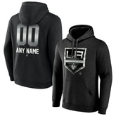 NHL,Custom Los Angeles Kings Personalized Midnight Mascot Logo Pullover Hoodie - Black