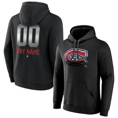 NHL,Custom Montreal Canadiens Personalized Midnight Mascot Logo Pullover Hoodie - Black