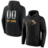 NHL,Custom Nashville Predators Personalized Midnight Mascot Logo Pullover Hoodie - Black