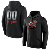 NHL,Custom New Jersey Devils Personalized Midnight Mascot Logo Pullover Hoodie - Black