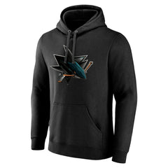 NHL,Custom San Jose Sharks Personalized Midnight Mascot Logo Pullover Hoodie - Black