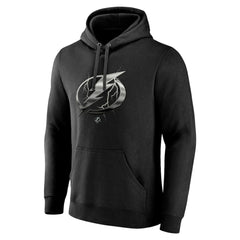 NHL,Custom Tampa Bay Lightning Personalized Midnight Mascot Logo Pullover Hoodie - Black