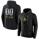 NHL,Custom Vegas Golden Knights Personalized Midnight Mascot Logo Pullover Hoodie - Black