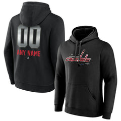 NHL,Custom Washington Capitals Personalized Midnight Mascot Logo Pullover Hoodie - Black