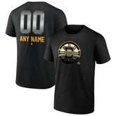 NHL,Custom Boston Bruins Personalized Midnight Mascot Logo T-Shirt - Black