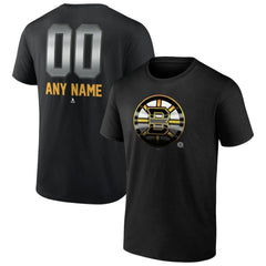 NHL,Custom Boston Bruins Personalized Midnight Mascot Logo T-Shirt - Black