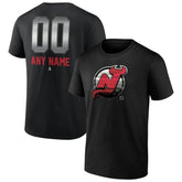 NHL,Custom New Jersey Devils Personalized Midnight Mascot Logo T-Shirt - Black