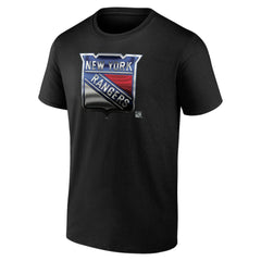 NHL,Custom New York Rangers Personalized Midnight Mascot Logo T-Shirt - Black