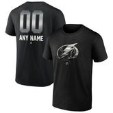 NHL,Custom Tampa Bay Lightning Personalized Midnight Mascot Logo T-Shirt - Black