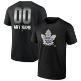 NHL,Custom Toronto Maple Leafs Personalized Midnight Mascot Logo T-Shirt - Black