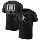 NHL,Custom Vegas Golden Knights Personalized Midnight Mascot Logo T-Shirt - Black