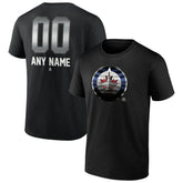 NHL,Custom Winnipeg Jets Personalized Midnight Mascot Logo T-Shirt - Black