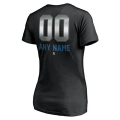 NHL,Custom Colorado Avalanche Women's Personalized Midnight Mascot Logo V-Neck T-Shirt - Black