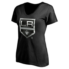 NHL,Custom Los Angeles Kings Women's Personalized Midnight Mascot Logo V-Neck T-Shirt - Black