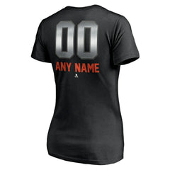 NHL,Custom Philadelphia Flyers Women's Personalized Midnight Mascot Logo V-Neck T-Shirt - Black