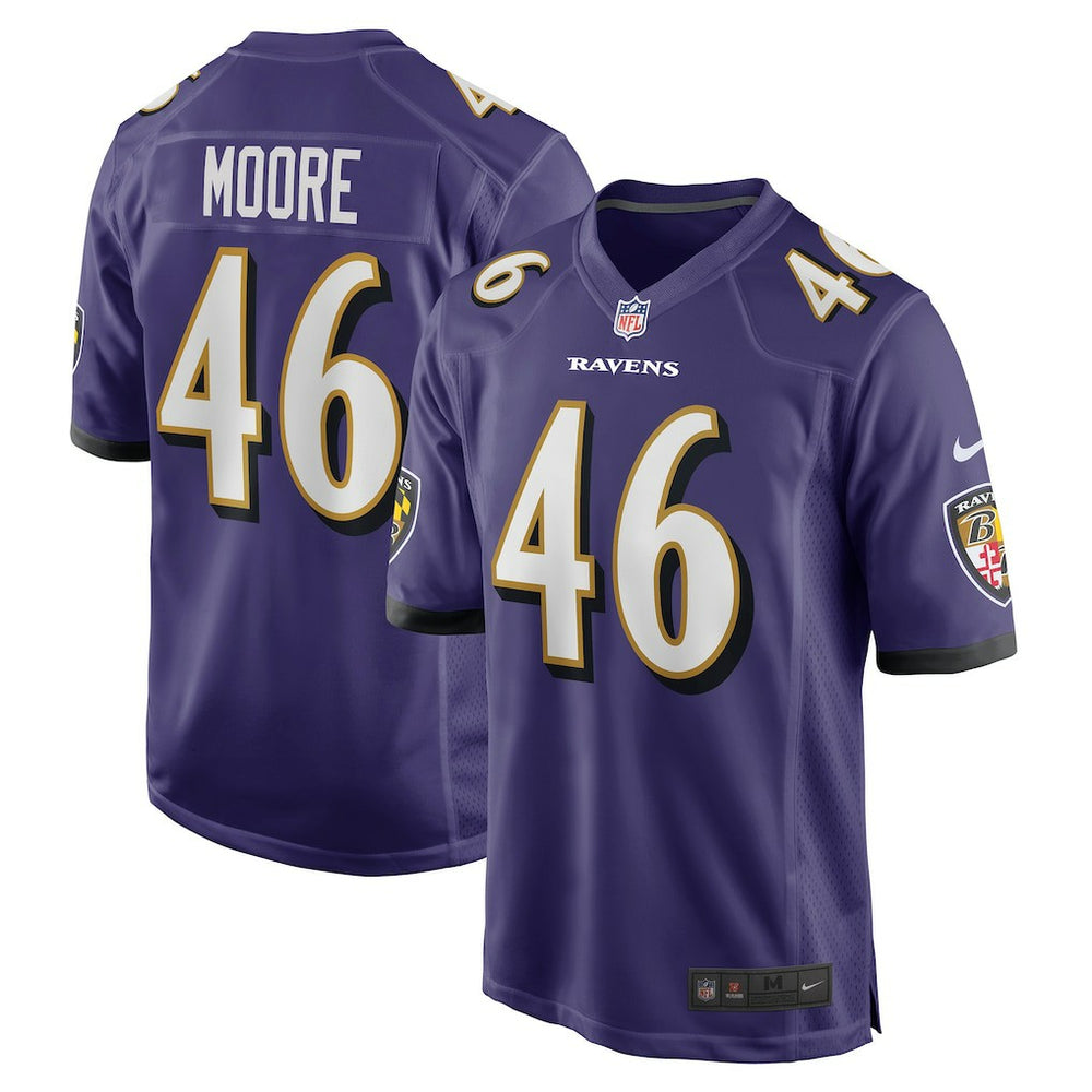 NFL Nick Moore Baltimore Ravens Game Jersey - Purple