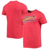 St. Louis Cardinals Homage Hand-Drawn Logo Tri-Blend T-Shirt - Heather Red T-shirts