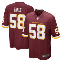 NFL Shaka Toney Washington Football Team Game Jersey - Burgundy