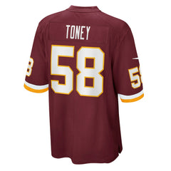 NFL Shaka Toney Washington Football Team Game Jersey - Burgundy