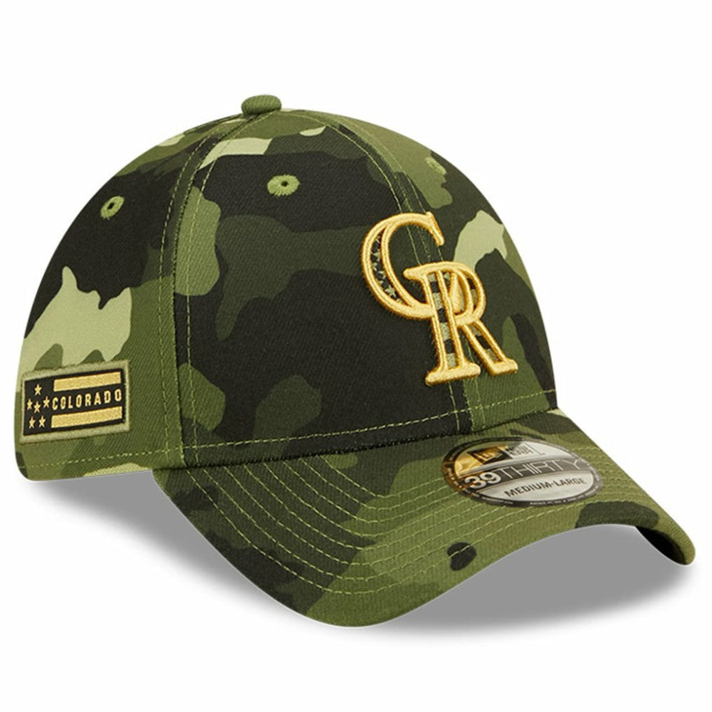 Colorado Rockies New Era 2022 Armed Forces Day 39THIRTY Flex Hat - Camo Hats
