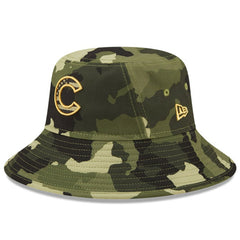 Chicago Cubs New Era 2022 Armed Forces Day Bucket Hat - Camo Hats