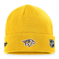 NHL Nashville Predators Fanatics Authentic Pro Rink Cuffed Knit Hat - Gold