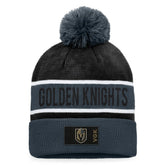 NHL Vegas Golden Knights Fanatics Authentic Pro Rink Cuffed Knit Hat with Pom - Gray/Black