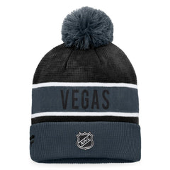 NHL Vegas Golden Knights Fanatics Authentic Pro Rink Cuffed Knit Hat with Pom - Gray/Black