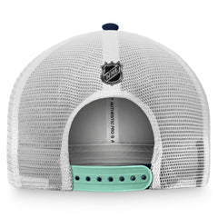 NHL Seattle Kraken Fanatics Authentic Pro Rink Trucker Snapback Hat - Deep Sea Blue/White