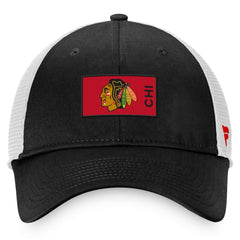 NHL Chicago Blackhawks Fanatics Authentic Pro Rink Trucker Snapback Hat - Black/White