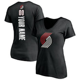 Portland Trail Blazers Women's Personalized Playmaker Team V-Neck T-Shirt Black
