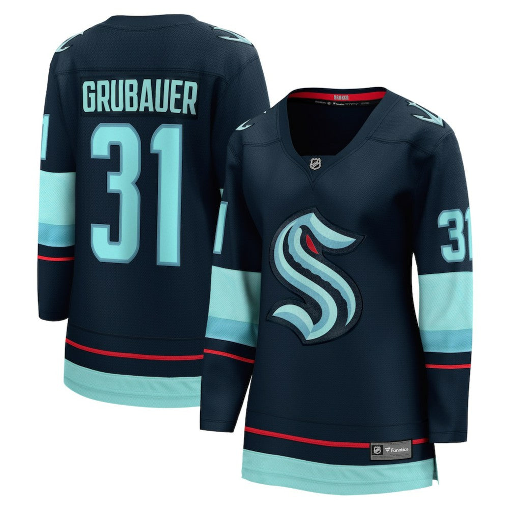 NHL Philipp Grubauer Seattle Kraken Fanatics Women's Home Breakaway Player Jersey - Navy