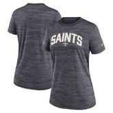 New Orleans Saints Women's Sideline Velocity Lockup Performance T-Shirt Black