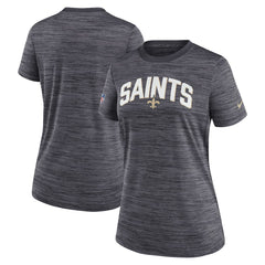 New Orleans Saints Women's Sideline Velocity Lockup Performance T-Shirt Black