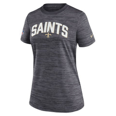 New Orleans Saints Women's Sideline Velocity Lockup Performance T-Shirt Black