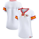 Kansas City Chiefs Women's Sunday Best Lace-Up T-Shirt White
