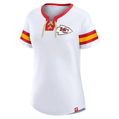 Kansas City Chiefs Women's Sunday Best Lace-Up T-Shirt White