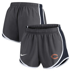 Chicago Bears Women's Team Logo Performance Tempo Shorts Charcoal