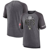 Brooklyn Nets 2022 Noches Ene-Be-A Core Shooting Raglan T-Shirt Heathered Gray
