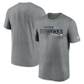 Seattle Seahawks Legend Team Shoutout Performance T-Shirt Heather Gray
