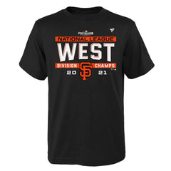 San Francisco Giants Youth 2021 NL West Division Champions Locker Room T-Shirt - Black T-shirts