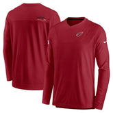 Arizona Cardinals Sideline Coach Chevron Lock Up Long Sleeve V-Neck Performance T-Shirt Cardinal